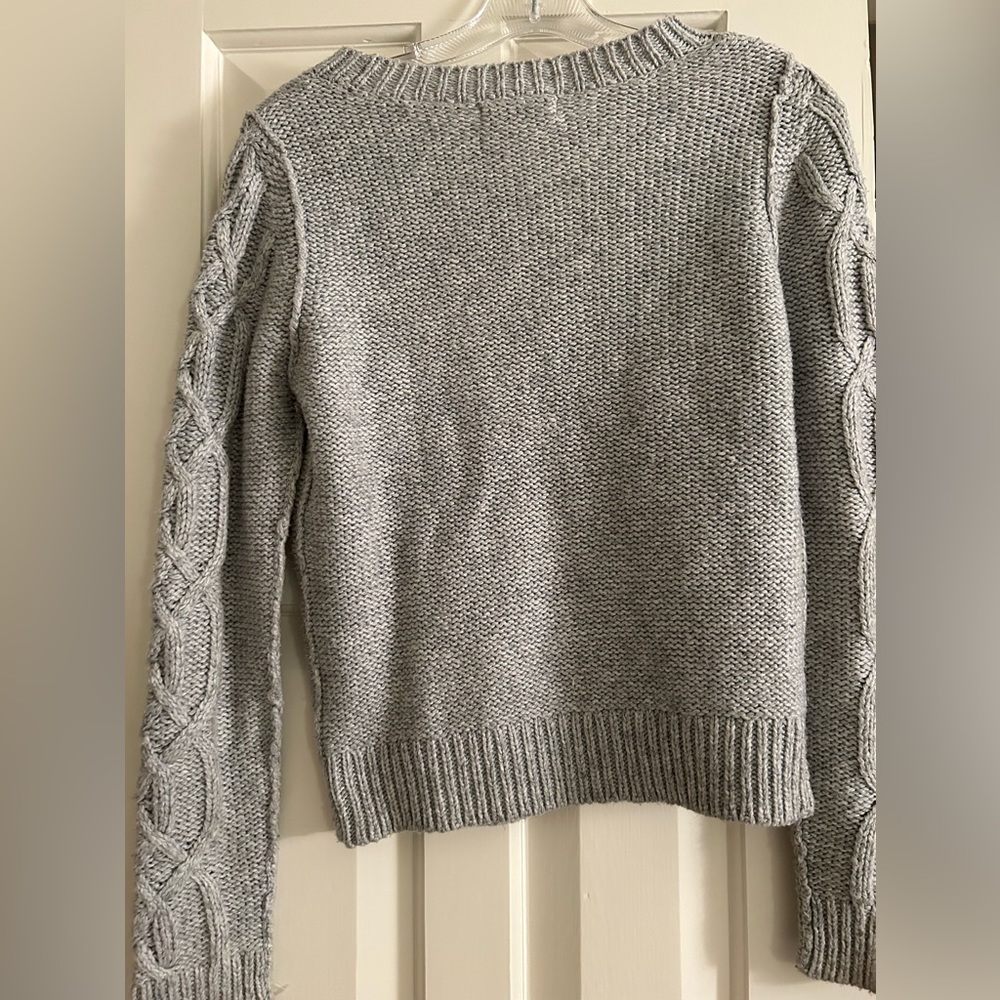Gray Cableknit Sweater - image 2